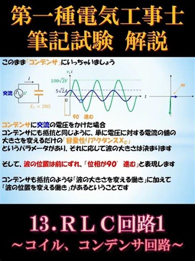 [First-Class Electrician's License] Written Exam 13-2. RLC Circuit 1 ~Coil and Capacitor Circuits~