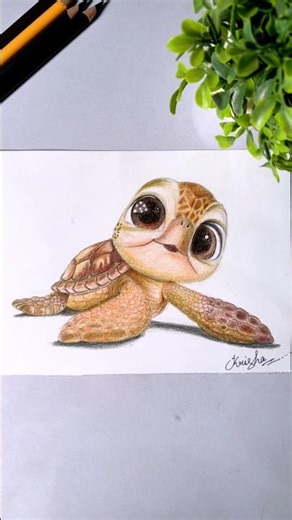 Baby sea turtle drawing🥹🫶🏻 #trending #turtle #connect #fyp #yt #reach
