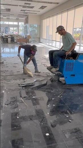 Marble flooring tore up with machine | How to demolish Marble Tile Flooring