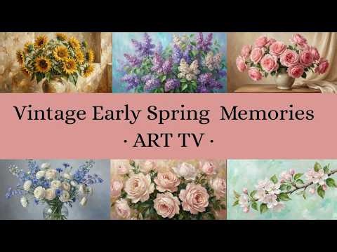 Vintage Early Spring Flowers Frame TV 4K Art | Romantic Floral Screensaver