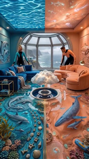 Ocean Side or Whale Side with Floating Cloud Lamp with Magnetic Levitation… Who Wins? 🌊🐋