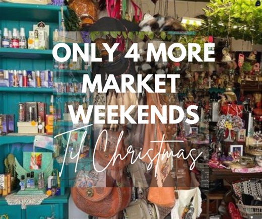 Hard to believe there's only 4 more market weekends until Christmas! We're bursting with fantastic gift shopping ideas. Come on in this weekend open 8am to 3pm Saturday & Sunday & every weekend til' Christmas! | Carrara Markets | Facebook