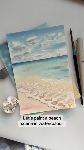 Seascape Watercolour Painting Process for Beginners