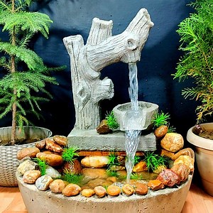 192K views · 1.3K shares | Beautiful tree waterfall fountain making at home | 3 minutes diy | Facebook