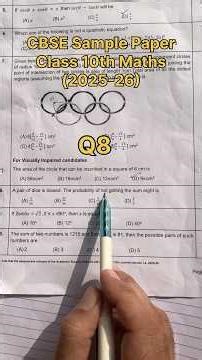 CBSE maths class 10th sample paper solution| Q8 | CBSE board 2025-26|#cbseclass10 #samplepaper