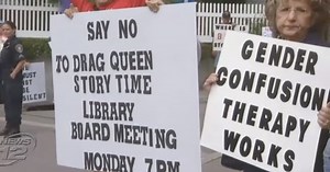 Anti-LGBTQ protesters swarmed a library to protest a drag queen story hour - LGBTQ Nation