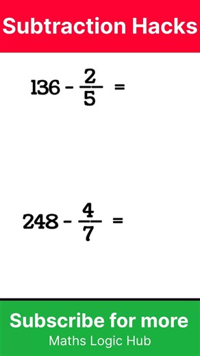 Subtraction Hacks 🔥 | Fast Maths Trick