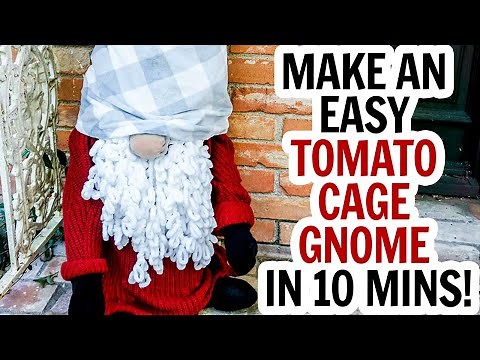 10 Minute Tomato Cage Gnome / Porch Gnome for Christmas / Christmas Gnome / Outdoor Gnome DIY