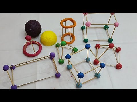Making 3D Shapes with toothpicks & clay.🟢🟧🔻#3dshape #mathsproject #diy #maths #clay