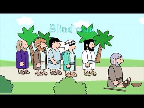 Blind man sat by the road