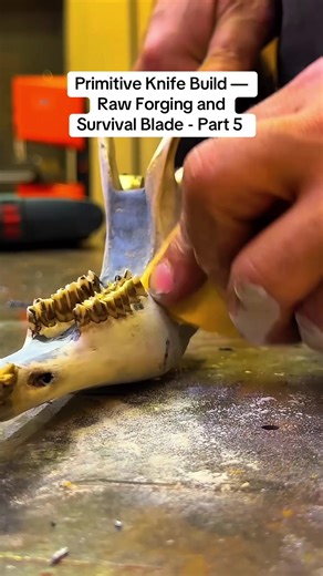 Primitive Knife Build — Raw Forging and Survival Blade - Part 5 #usa #art #fyp