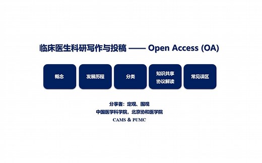 临床医生做科研写作与投稿——3.Open Access (OA)
