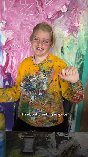 Clara Woods survived a stroke in the womb and now she finds meaning in life through art. 🎨 https://gma.abc/3s5yoNB | Good Morning America