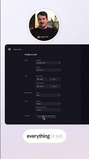 How to create and customize a Mercury card
