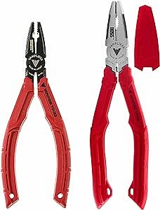 VAMPLIERS 2-PC Screw Extraction Pliers Set: 6.25" BRUTE Black Oxide Finish + 7" BOSS Stripped Screw Removal Pliers. Made in Japan.