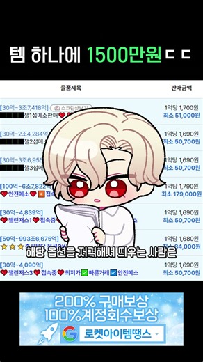 15 million won for a single pair of MapleStory gloves... wow