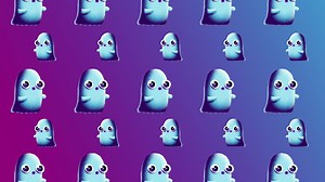 Free stock video - Floating ghosts pattern animated motion graphic