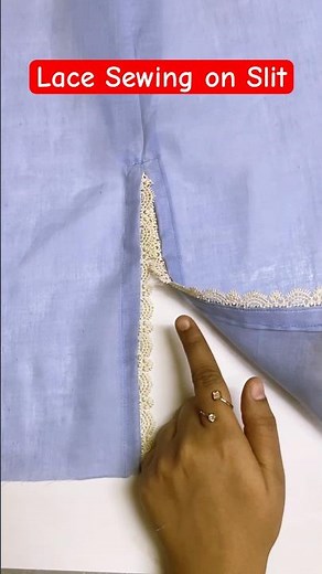 How to attach invisible Lace on slits | Side chalk design #sideslit #sewing