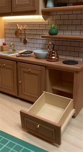 Building a MICRO Kitchen with Working Drawers! 🏠✨