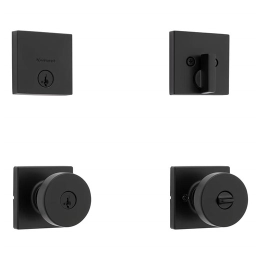 Reviews for Kwikset Pismo Keyed Entry Knob and Single Cylinder Deadbolt Combo Pack featuring SmartKey Security in Matte Black | Pg 3 - The Home Depot