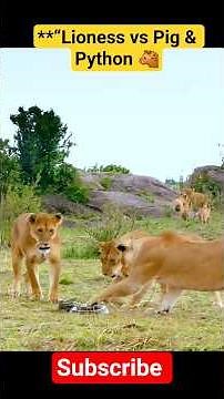 “Lioness Chases Pig 😱🐗 | Lion Pride vs Python 🐍🔥 Epic Wild Hunt!” #animals #wildlife #shorts