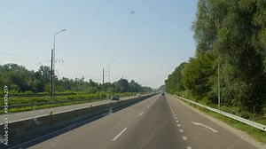A good view of the autobahn opens from the front window of the truck. High quality 4k footage Stock Video