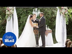 Hilarious moment groom swats pesky bee out of his bride's face - Daily Mail