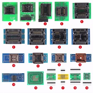T48 (TL866-3G) Programmer Support 34000+ ICS for SPI/Nor/NAND Flash/EMMC BGA/TSOP/SOP/PLCC (T48 Programmer Host+19 Adapter)