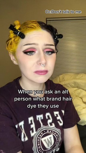 Alt TikTok Yellow Hair Split Dyed Hair Joke