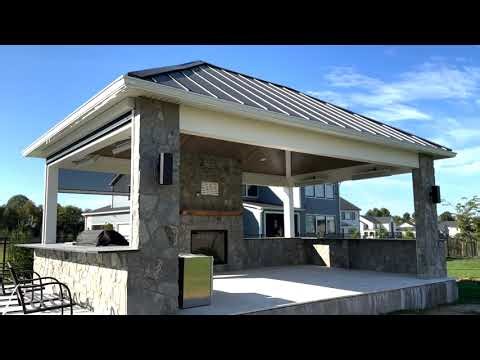 Beautiful Pergola inclosed with five Motorized Screens by MagnaTrack