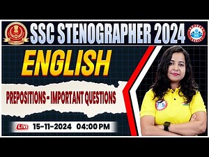 SSC Stenographer 2024 | SSC Stenographer English | Prepositions Important Questions | By Kiran Mam