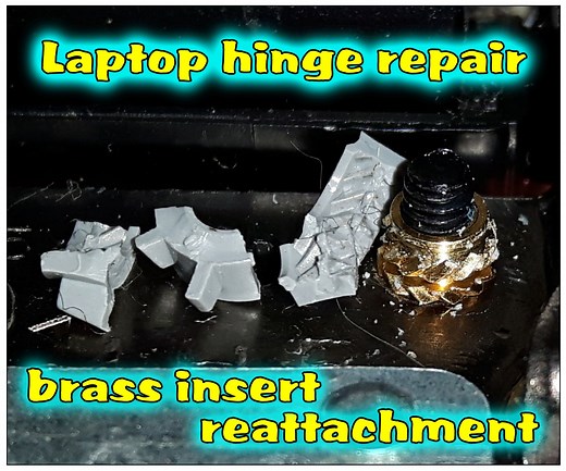Laptop Hinge Repair/ Brass Insert Reattachment