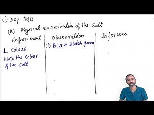 Salt Analysis / P-1 / Physical examination of inorganic mixture / Practical exam / class 12
