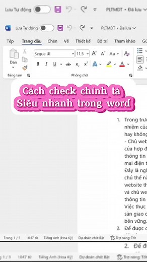 Kiểm Tra Chính Tả Siêu Nhanh Trong Word