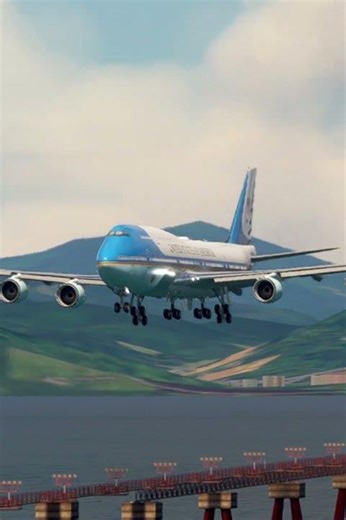 Boeing 747 Landing At Airport #shortsvideo