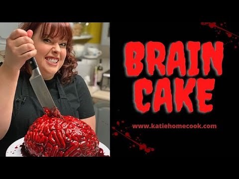 Easy Brain Cake Recipe - Perfect for Halloween, Red Velvet Cake with cream Cheese frosting