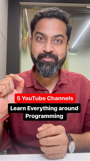 Ashish K. Singh | Personal & Career Growth Consultant on Instagram: "👇 Links to Top 5 Youtube Channels to Learn all about Programming 😎 1. FreeCodeCamp - https://www.youtube.com/@freecodecamp 2. Programming witih Mosh - https://www.youtube.com/@programmingwithmosh 3. thenewboston - https://www.youtube.com/@thenewboston 4. CS Dojo - https://www.youtube.com/@CSDojo 5. Traversy Media - https://www.youtube.com/@TraversyMedia Save this, so that you don’t miss✅ Follow @thedigital.indian for more suc