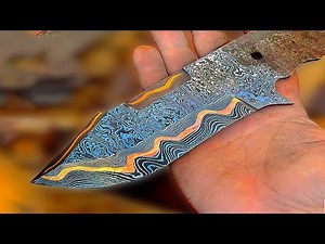 Copper Damascus Knife Making | Rare Pattern Blade Finish | Handmade Knife Art