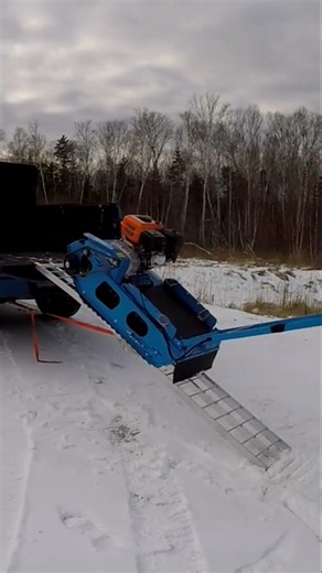 Loading A SledDog Buddy Track Sled #snowdogs #snowmachine #snowsledding #icefishing