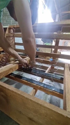 installation of sofa seat springs #upholsterer #sofa #furniture #diy #homedecor