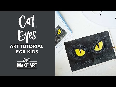 Cat Eyes 🎃 Halloween Art Project for Kids by Nicole Miyuki of Let's Make Art (DIY Arts & Crafts)
