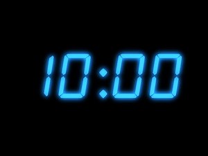 10 Minute Blue Neon Countdown Timer (Electronic Beats)