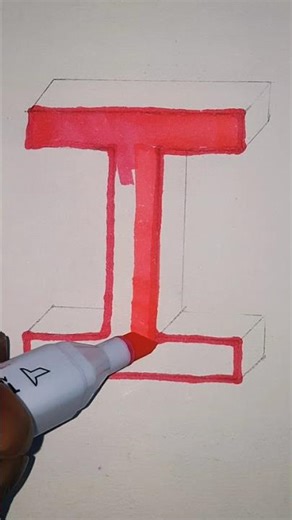 Draw 3D Letter I | Easy Drawing for Kids #3dletter #colorfulletters #abc