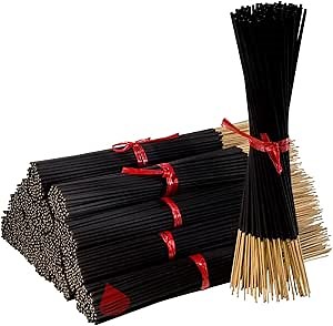 10 Bundles Unscented 1000 Charcoal Black 11'' Incense Sticks Premium Natural (Charcoal Sticks) 10 Packs