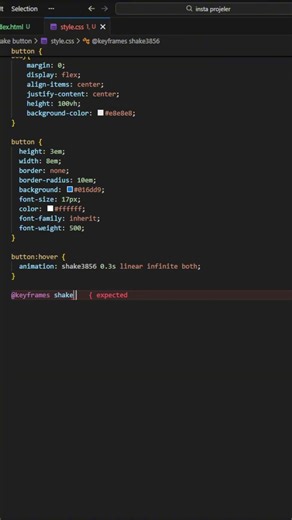 how to make shake button animation #coding #html #htmlcss #tutorial #tutorials #frontend