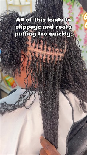 Microlocks and Sisterlocks are delicate at the base, and things like oils, heavy products, overdue maintenance, tension from styling, loose washing, and constant manipulation can quietly weaken the hold. Retightening is only part of the journey. How you care for your locs daily determines how long that neat finish truly lasts. Healthy roots = longer-lasting reties ✨ Protect the foundation 💕