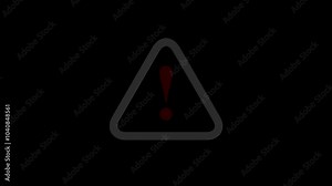 Warning caution board. Warning Sign with Exclamation Mark. Animated danger warning sign icon with a glowing neon effect, risk alert information stop danger important animated Stock Video