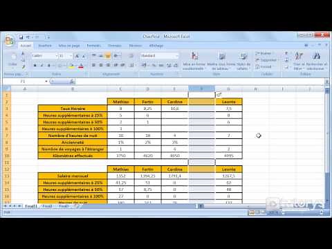 Comment insérer des colonnes dans un tableau avec Excel 2007 ?