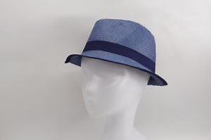 Adult Man Straw Hat with Navy Ribbon