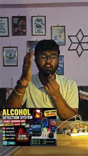 Arduino UNO Alcohol Detection System using MQ3 Sensor | LED & Buzzer Alert